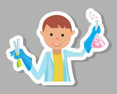 男孩做化学实验图片