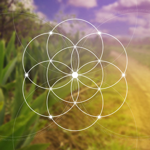 环环相扣生命之花,环环相扣的古老符号. 神圣神圣照片