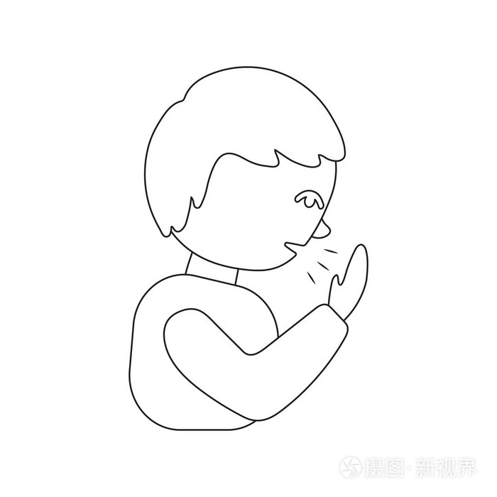 咳嗽图标卡通单从大病了病的病图标集