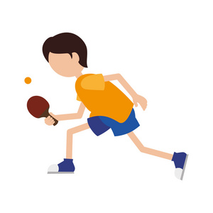 高兴的球员卡通男孩球员乒乓球照片