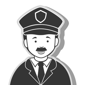 牛仔轮组成西方男人在等待执行警察人以制服字符彩色的加拿大帽子装