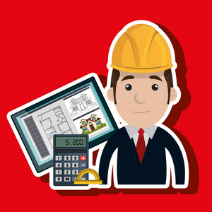 建筑师的工具的人工作