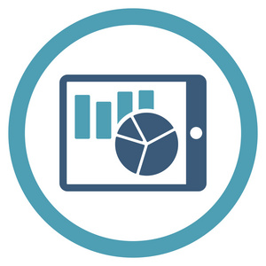 图表上 pda 圆形的矢量图标插画