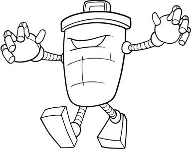 垃圾桶机器人怪物矢量艺术照片