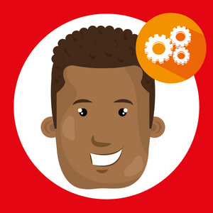 男子成人工作图标插画