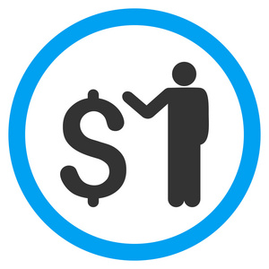 书守护者银行家扁圆形的矢量图标照片