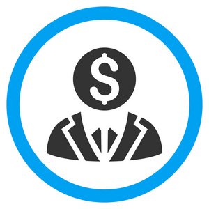 银行家扁圆形的矢量图标照片