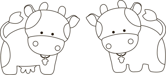 公牛和母牛图片-公牛和母牛素材-公牛和母牛插画-摄图新视界