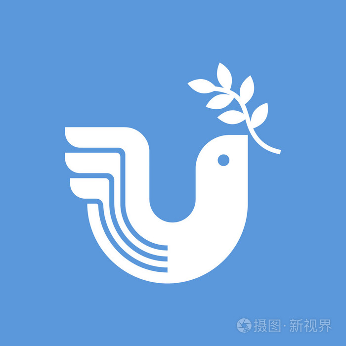和平鸽与橄榄枝插画-正版商用图片1po1c6-摄图新视界