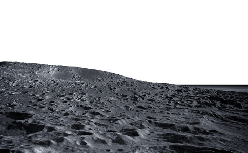月球表面.行星地球空间视图.隔离.3d 渲染照片