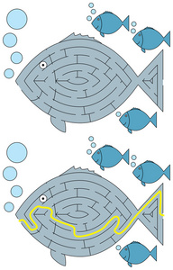 简单的鱼迷宫图片