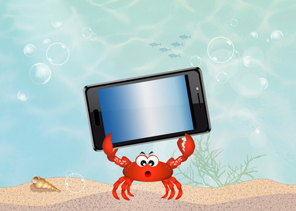 水下手机智能手机水下的插图照片