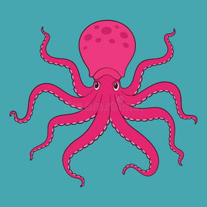 章鱼 水下 卡通 艺术 有趣的 触须 乐趣 水族馆 海洋