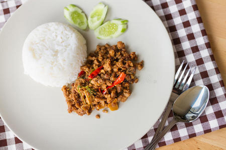 猪肉 虚拟企业 泰国 搅拌 亚洲 大米 风味 泰语 胡椒粉