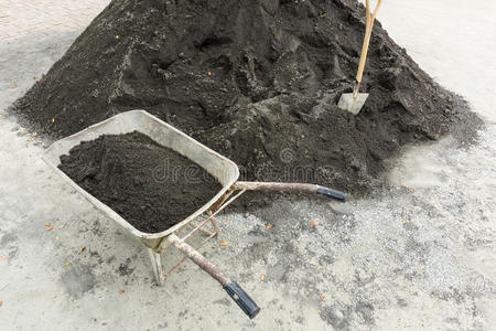 建设 修理 古老的 沥青 手柄 自然 维修 污垢 建筑 长柄