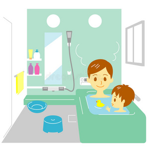 儿子 插图 男人 项目 婴儿 窗口 淋浴 小孩 文件 鸭子