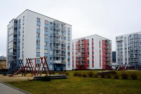 外部 高的 建设 建筑 外观 水泥 地板 阳台 建筑学 点燃