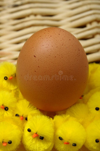 复活节彩蛋和黄色小鸡