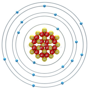 chlorum白色背景上的氯姆(同位素)原子照片