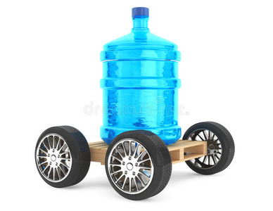 带轮子的大瓶饮用水