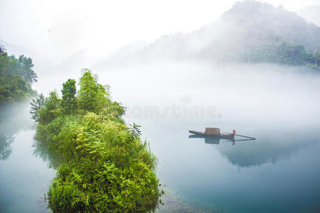 中国风景观风光钓鱼