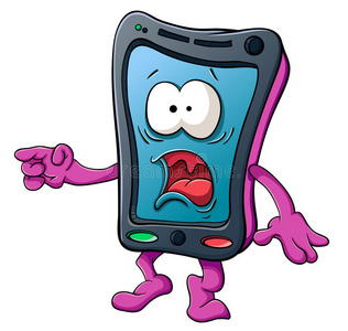 可爱的卡通智能手机照片