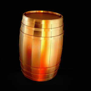 金桶隔离在黑色背景上.照片