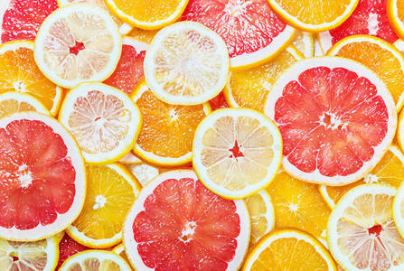 柑橘水果的新鲜水果片