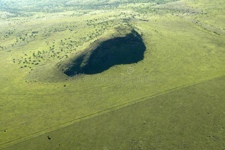 利瓦水利的空中显示保护区的栅栏线和侵占肯尼亚，非洲的农业