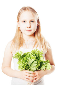 生菜 食物 美丽的 面对 水果 美女 肖像 女孩 节食 草本植物