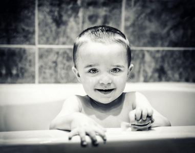 浴缸 美丽的 面对 卫生 童年 小孩 照顾 幸福 乐趣 男孩