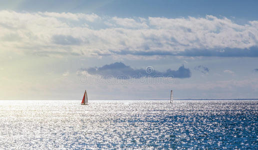 地平线 云景 很完美 地中海 亚得里亚海 航行 涟漪 孤独的