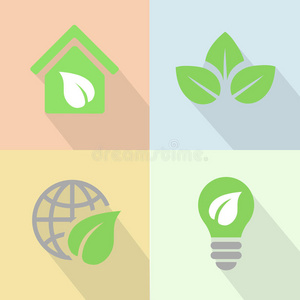 绿色能源图标海报平面