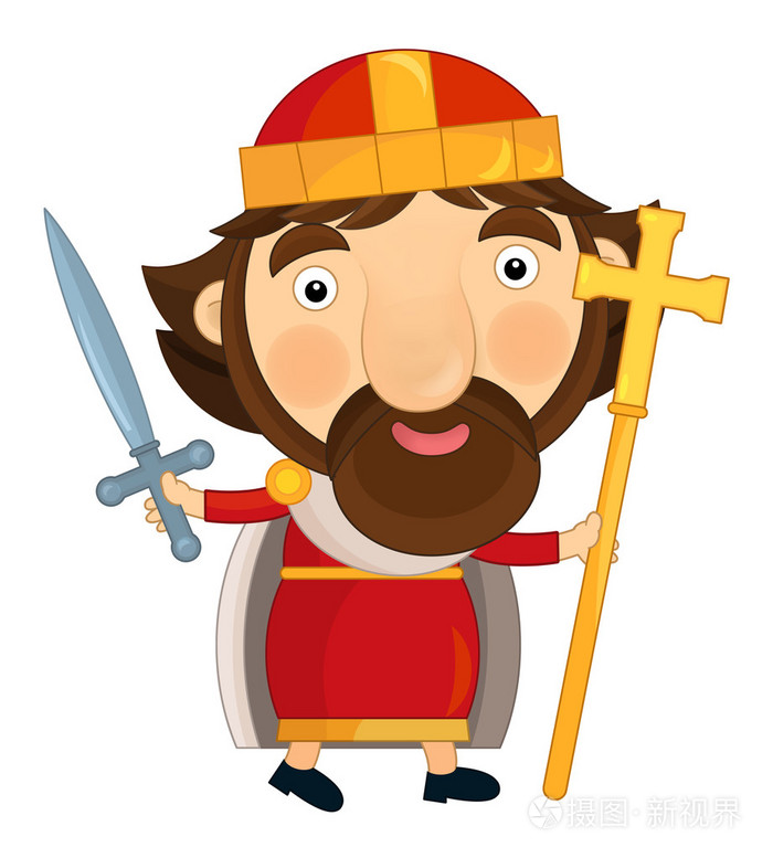 卡通快乐和有趣的国王