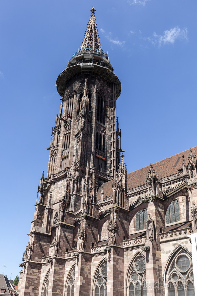 世界著名的弗赖堡明斯特大教堂宗教改革的主塔