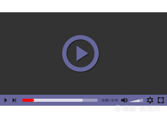 矢量模板的视频和音频播放器.设计媒体播放器.新的媒体播放器界面.