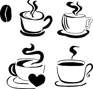 插画与报价短语喝咖啡休息时间拿铁咖啡与舒适暖手坚持魔术背景喜欢喝