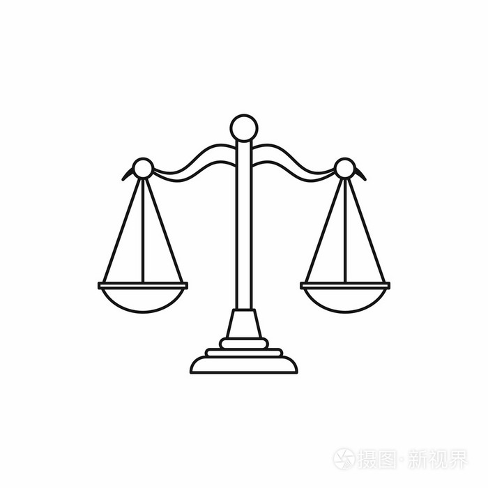 司法图标,鳞片大纲样式插画-正版商用图片1pye19-摄图新视界