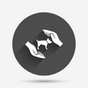 保护动物宠物标志图标.手插画