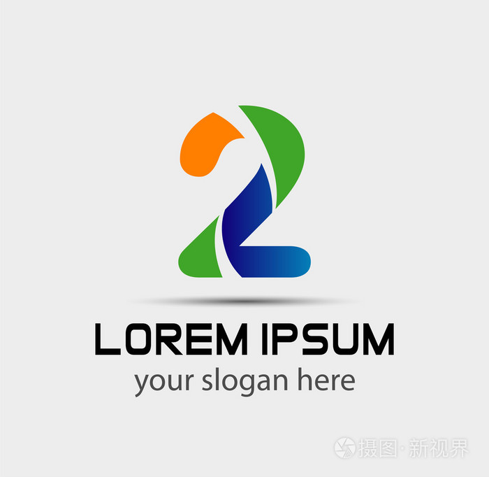 抽象的数字2标志符号图标