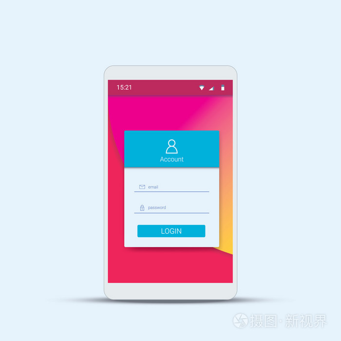 移动登录菜单模板与现代材料设计智能
