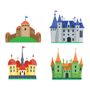 城堡卡通矢量图图片
