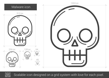 恶意软件线图标图片