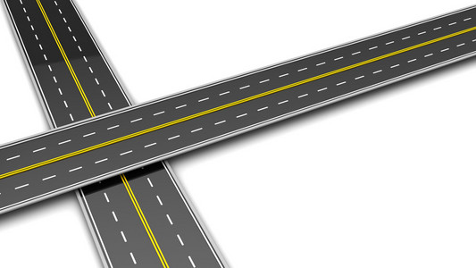 两条路两条路交叉照片