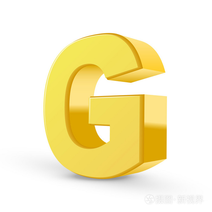 3d 黄色字母 G