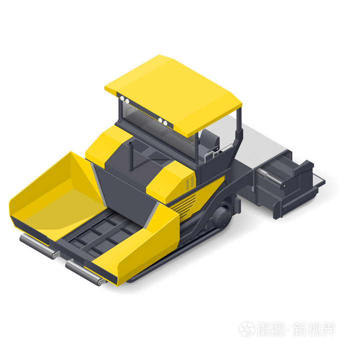 沥青混凝土摊铺机详细的图标插画-正版商用图片1pzsai-摄图新视界