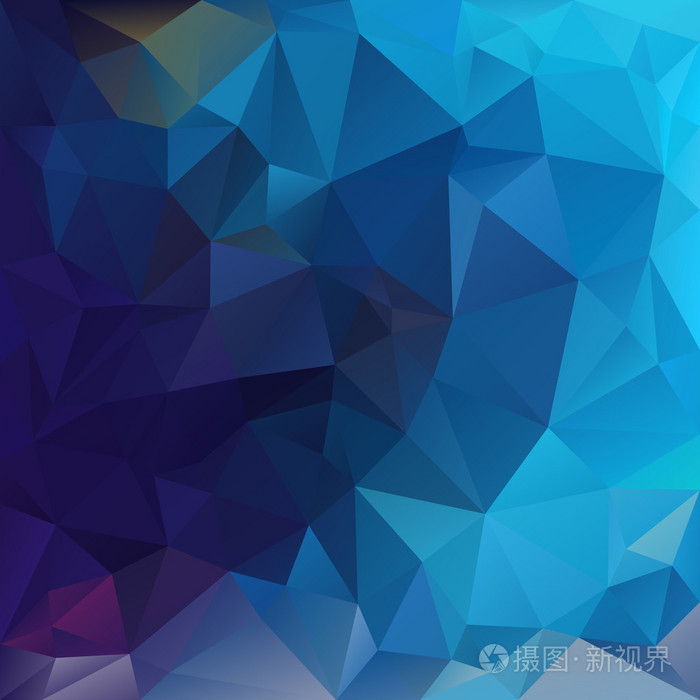 在暗蓝色的大海的颜色的三角形图案矢量抽象不规则多边形背景