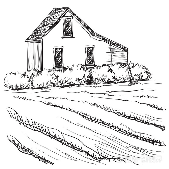 景观与田野和村庄