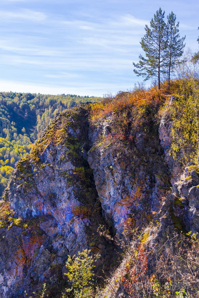 秋天的风景,从高山的高处看.