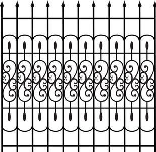矢量铁栅栏插画